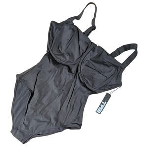 TA3 Lifty Shaping Swimsuit Black M Regular Long J/K Cup Backless Underwire NWT